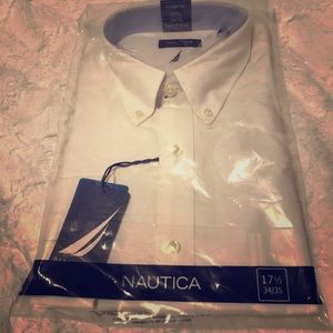Men's nautica button down white shirt size XL